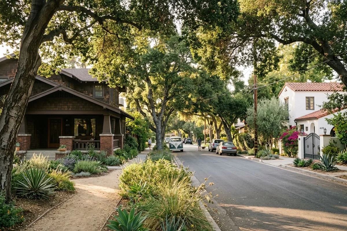 La Cañada Flintridge landscaping character — foothill terrain and mature native plantings